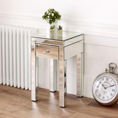 Quality Assurance Simple Style Home Furniture Mirrored Bedside Table