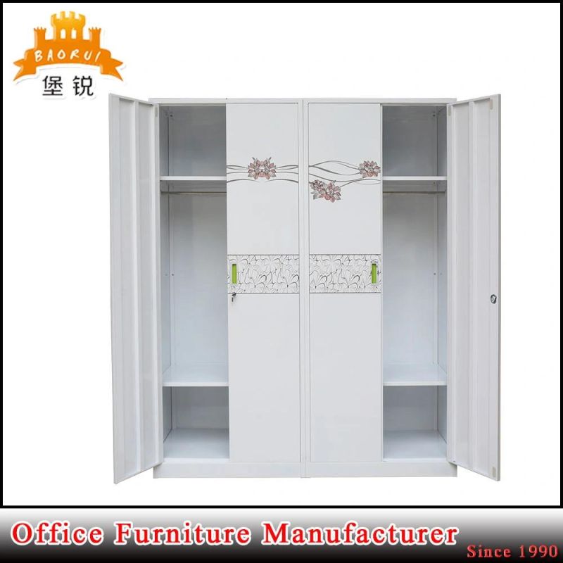 Low Price Bedroom 4 Door Metal Wardrobe