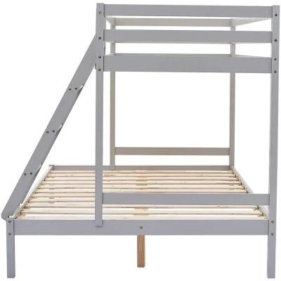 Large Size Child Furniture Simple Design Modern Wood Bunk Bed with Ladders