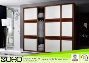 Top Quality High Gloss Wooden Wardrobe Door with Leather