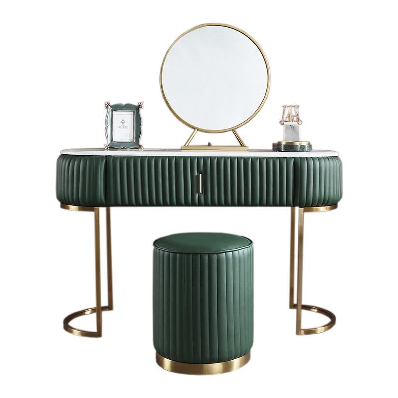 Bedroom Furniture Set with LED Light Modern Dresser with Mirror Dresser Dressing Table Mirror with Metal Legs