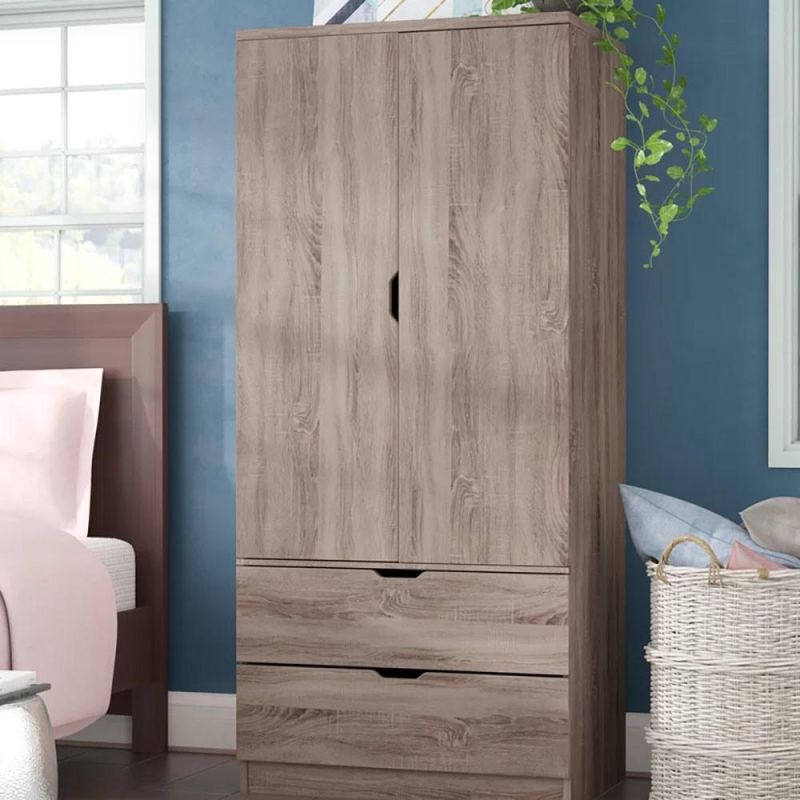 Modern Bedroom Home Furniture Wooden Wardrobe with Cutout Handles Wholesale
