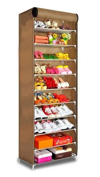5 Layers Non-Woven Shoes Storage Cabinet with Fabric Cover