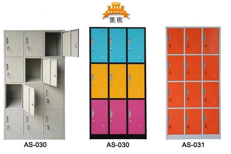 Jas-028 6 Door Galvanized Rust Resistant Metal Clothes Wardrobe with Shelf