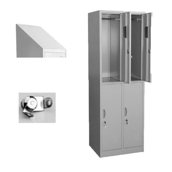 Fas-027 4 Doors Steel Wardrobe Clothes Cabinet Changing Room Metal Locker
