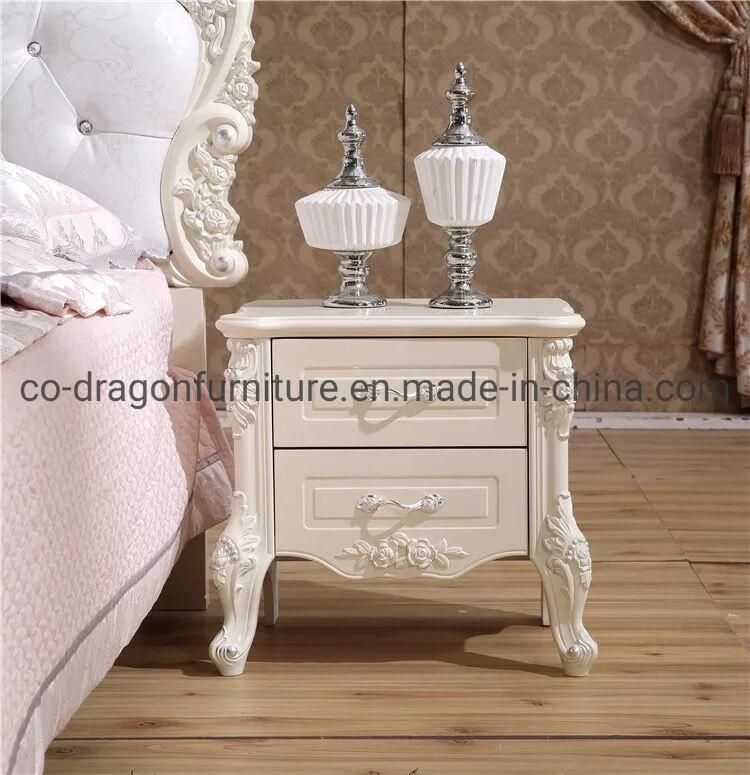 European Style Modern Bedroom Furniture Wooden Two Layers Nightstands Table