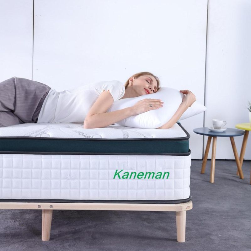 Flat Packed Bamboo Fabric Foam Mattress Pocket Spring Mattress in Wooden Pallet