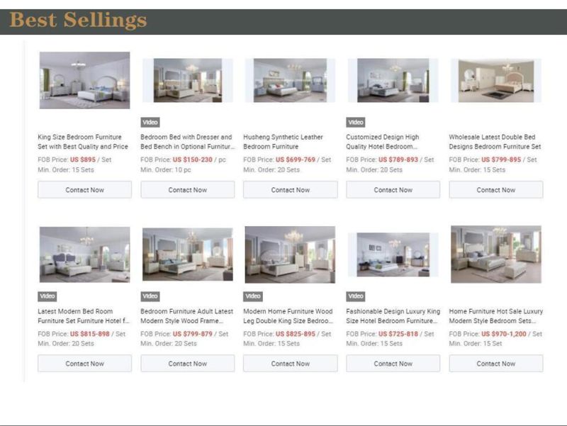 Hot Selling King Size High Gloss Bedroom Furniture Modern Design Bedroom Set