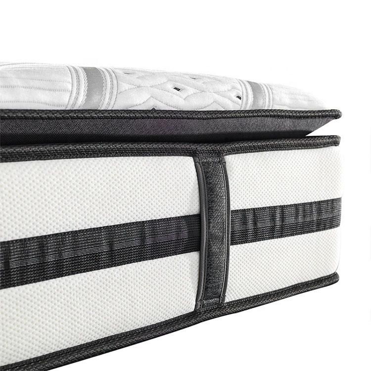 Euro Top Bamboo Pocket Spring Luxury King Size Coil Spring Bed Vaccuum Compressed Mattress