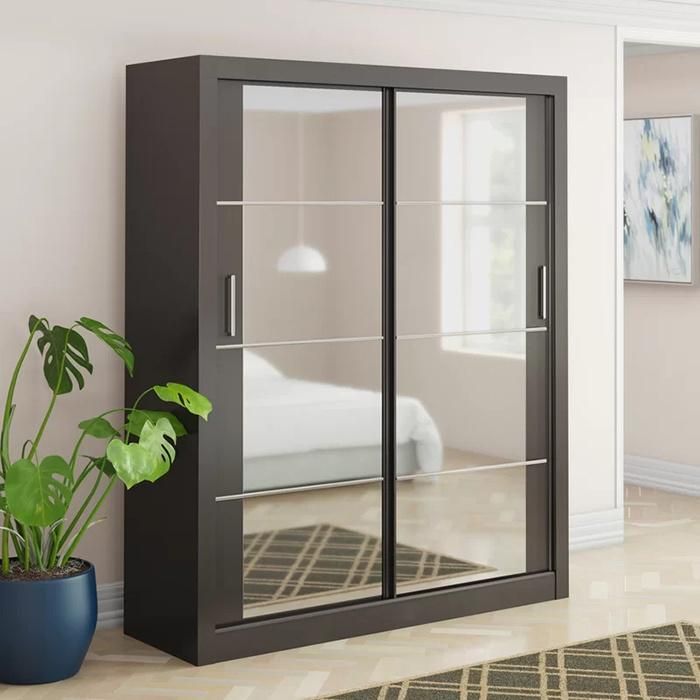 Modern Bedroom Sliding Door Wardrobe with Mirror