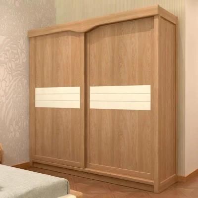 Chinese Style Solid Wood Small Family Sliding Door Wardrobe