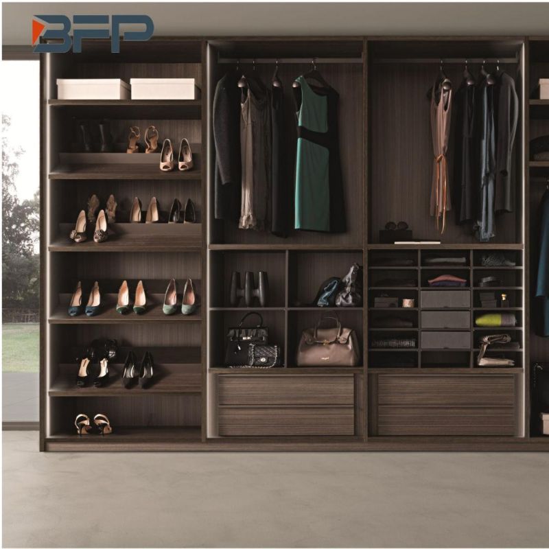 Wood Grain Melamine Clothes Storage Cabinet