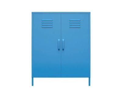 Metallic Lockers Metal Storage Locker High Feet 2 Door Customized Filing Cabinets