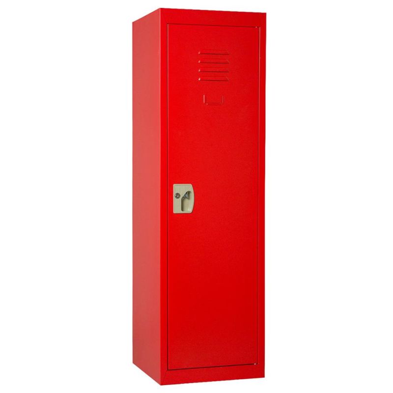 Strong Kd Structure Single Door Wardrobe Locker Kids Closet Cabinet Metal Locker with Hanger Rod