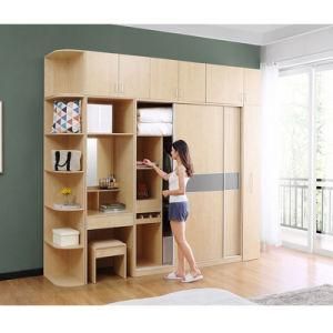 2019 Chinese Manufacturer Used New Design Fashion Wardrobe Closet with Dressing Table and Mirror and Sliding Door