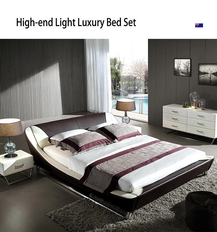 Wholesale Foshan Factory Concise Style King Size Bed Leather Bed for Home and Hotel Gc1622