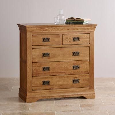 Rustic Vintage Oak Solid Wood 2+3 Drawer Chest