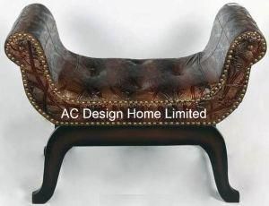 PU Leather/Wooden Indoor Bedroom Single Seat U Shape Bench