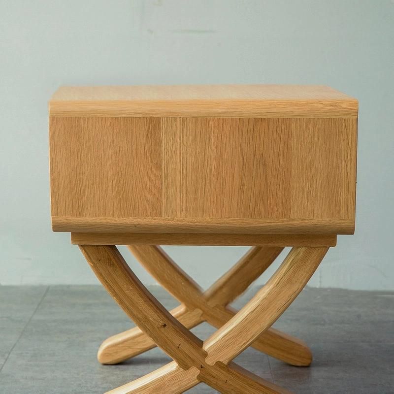 Modern Minimalist Creative Home White Oak Solid Wood Nightstand 0256