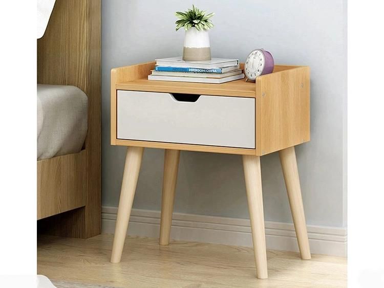 Wooden Nightstand with Store Function