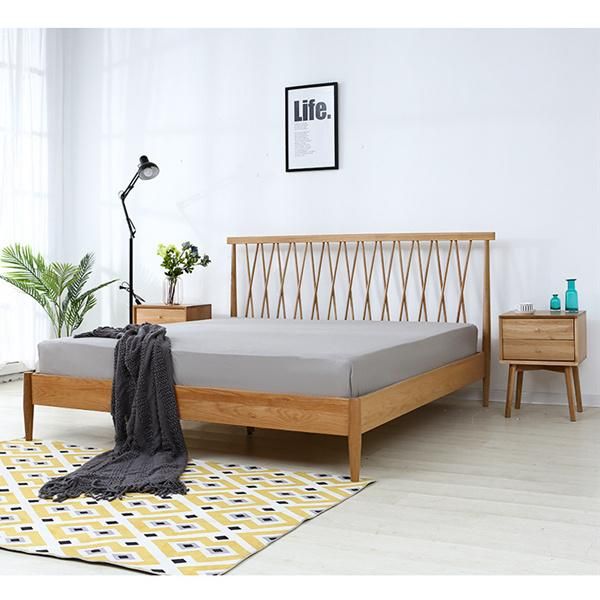 1.5m Single Bed 1.8m Solid Wood Double Bed Bedroom Environmental Protection Furniture