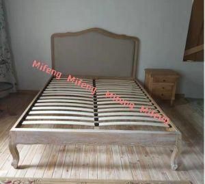 Hot Selling French Wooden Upholstered King Size Bed