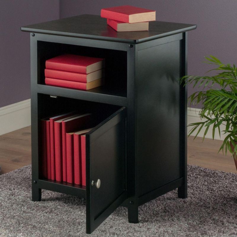 Nova Espresso Bedside Table Mini Bookcase for Bedroom