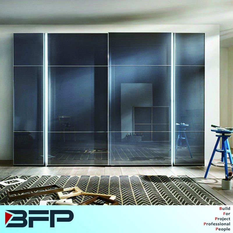 Tempered Glass Sliding Door Wardrobe Modern Bedroom Furniture