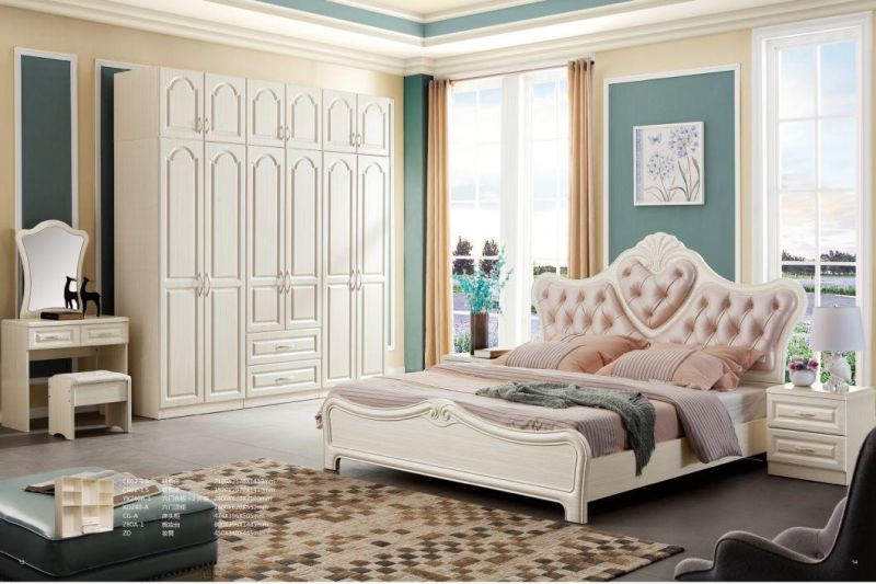 Foshan Modern Home Wooden Fabric King Size Bedroom Furniture