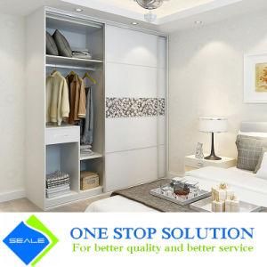 White with Decorative Pattern Wardrobe Home Modular Furniture Closet (ZY 2027)