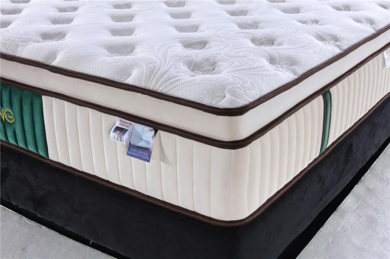 European Style Super Star Hotel Bed Home Furniture Gel Memory Foam Pocket Spring Mattress