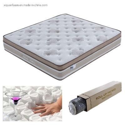 High Quality Newest Design Euro Top Vacuum Compress OEM Pocket Spring Mattress for Hotel