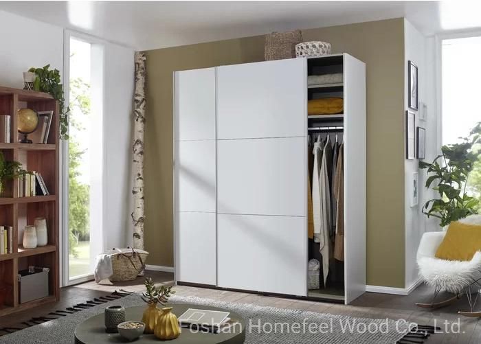 Wholesale Modern Design Wooden Storage Bedroom Furniture Sliding Door Wardrobe (HF-WB20)