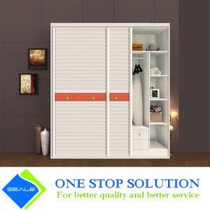 Small Louver White Color Sliding Door Wardrobes (ZY 2055)