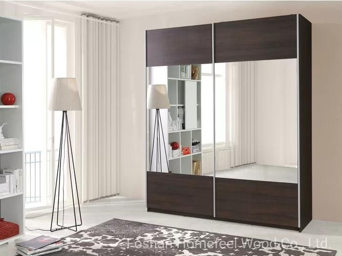 Custom Made Flat Pack MDF Wooden Home Furniture Bedroom Sliding Door Wardrobe (HF-WB79)