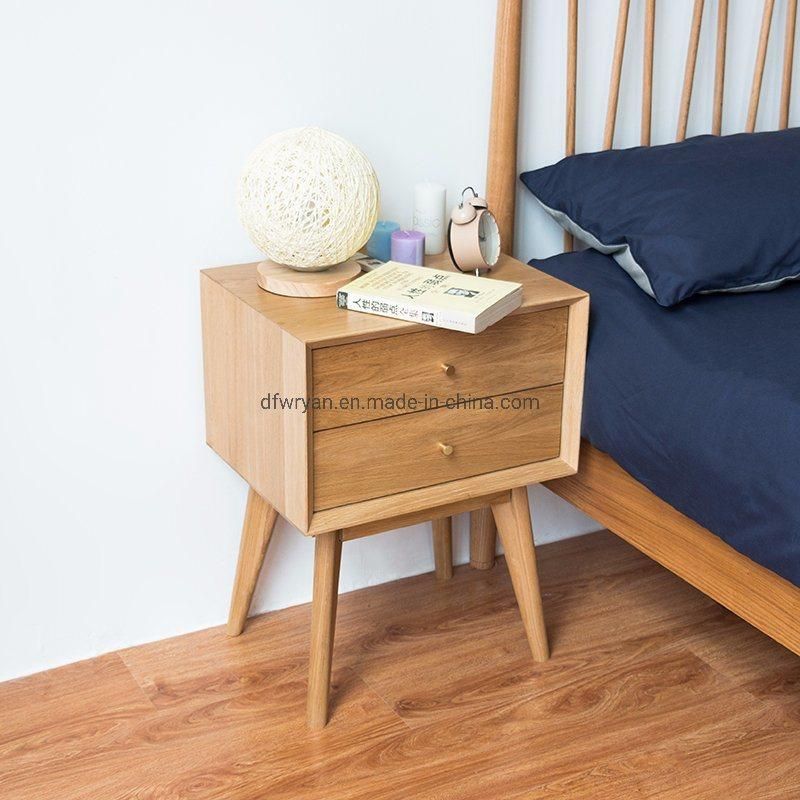 White Oak Storage Drawer Bedside Cabinet Nightstand Cabinet