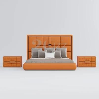 2022 European New Design Home Living Room Bedroom Wooden Furniture Luxury Leather King Size Bed