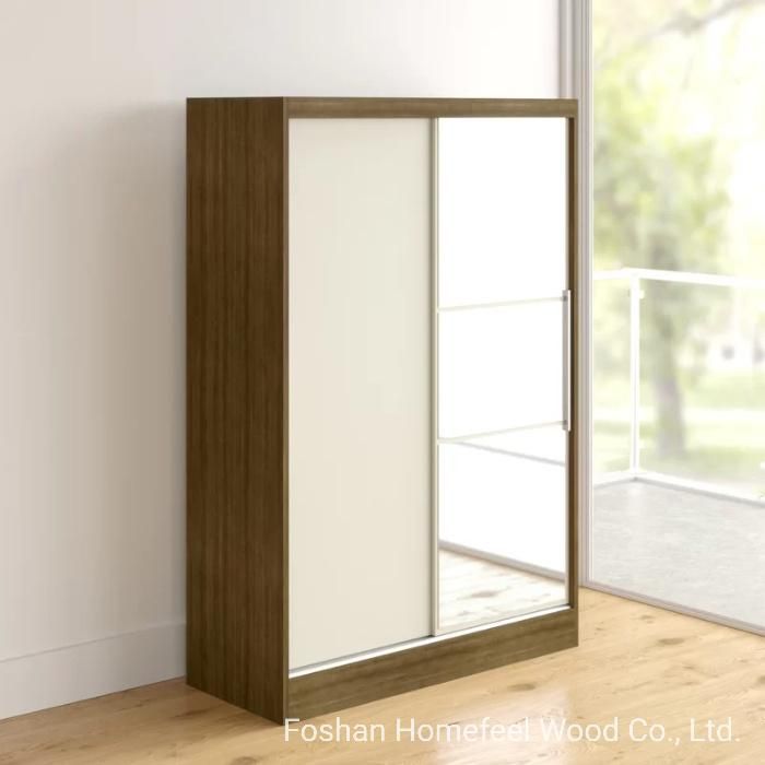 Free Standing MDF Sliding Mirror Door Closet Storage Wardrobe Design Bedroom Furniture