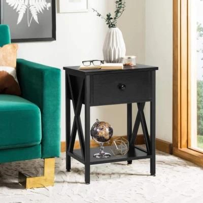 Nova 1 Drawer Night Stand End Table with Bin Drawer