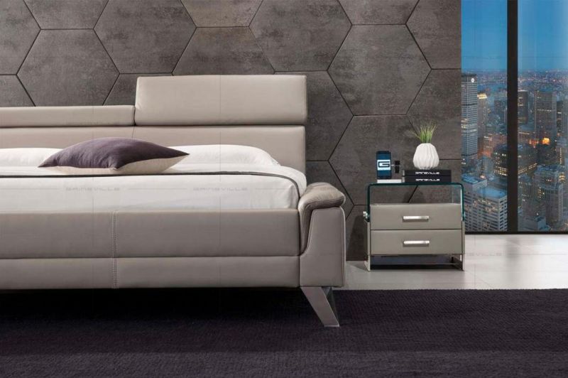 China Foshan Latest Design Modern Functional Headboard Bedroom Set Furniture