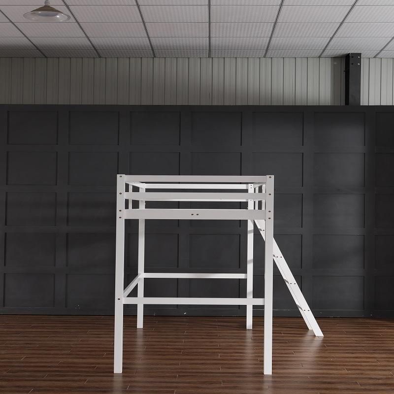 Modern Simple Family Bedroom Furniture Solid Wood Double High Foot Bed