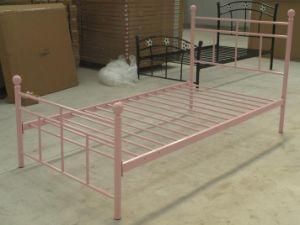 DIY Assembly Pink Iron Single Bed for Sale