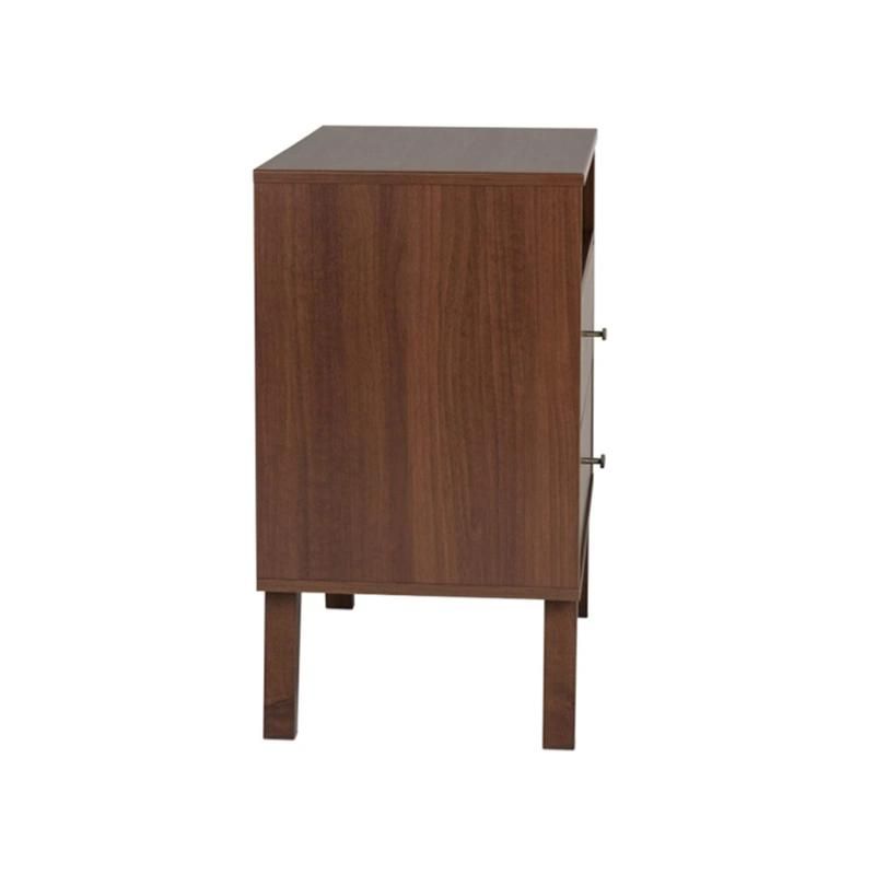 High Quality Brown Rectangle Cheap Modern Wooden Bedside Table
