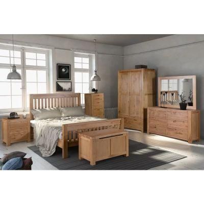 Home Furniture Rustic Oak Wardrobe with 2 Doors for The Bedroom