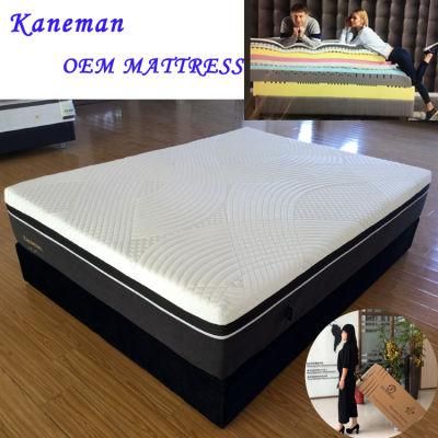 12inch OEM Gel Memory Foam Mattress with Zipper Cover Rolled in Box