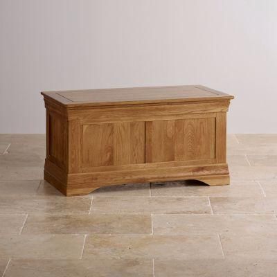 Rustic Vintage Oak Solid Wood Blanket Storage Box