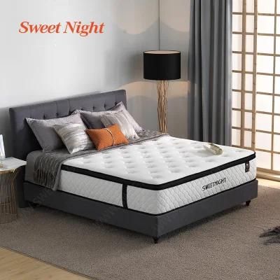 King Hotel Compressed Memory Foam Bed Natural Latex Topper Pad Sponge Coil Bonnell Spring Mattress