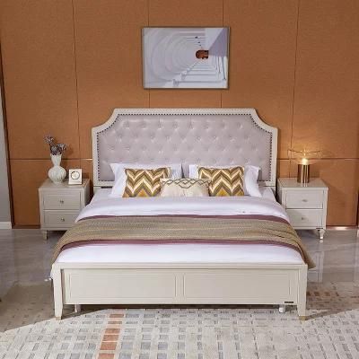 Quanu 801707 American Style Modern Leather Bed Luxury Tufted Storage Bed