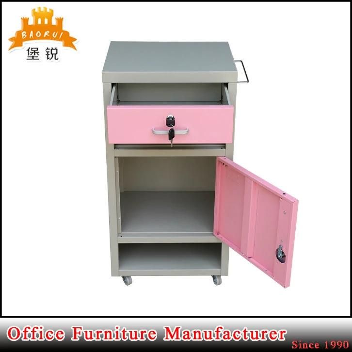 Fas-109 Mobile Hospital Bedside Locker Metal Bedside Cabinets with Drawer