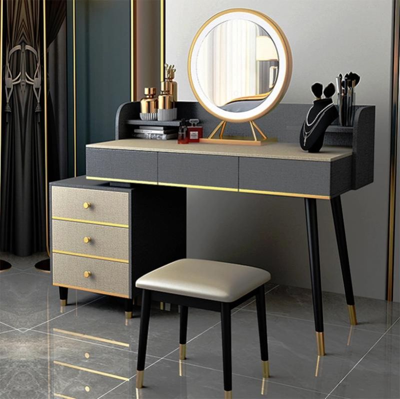Light Luxury Dressing Table Bedroom Simple Modern Dressing Table Net Red Dressing Table Storage Cabinet Integrated Dressing Table 0006